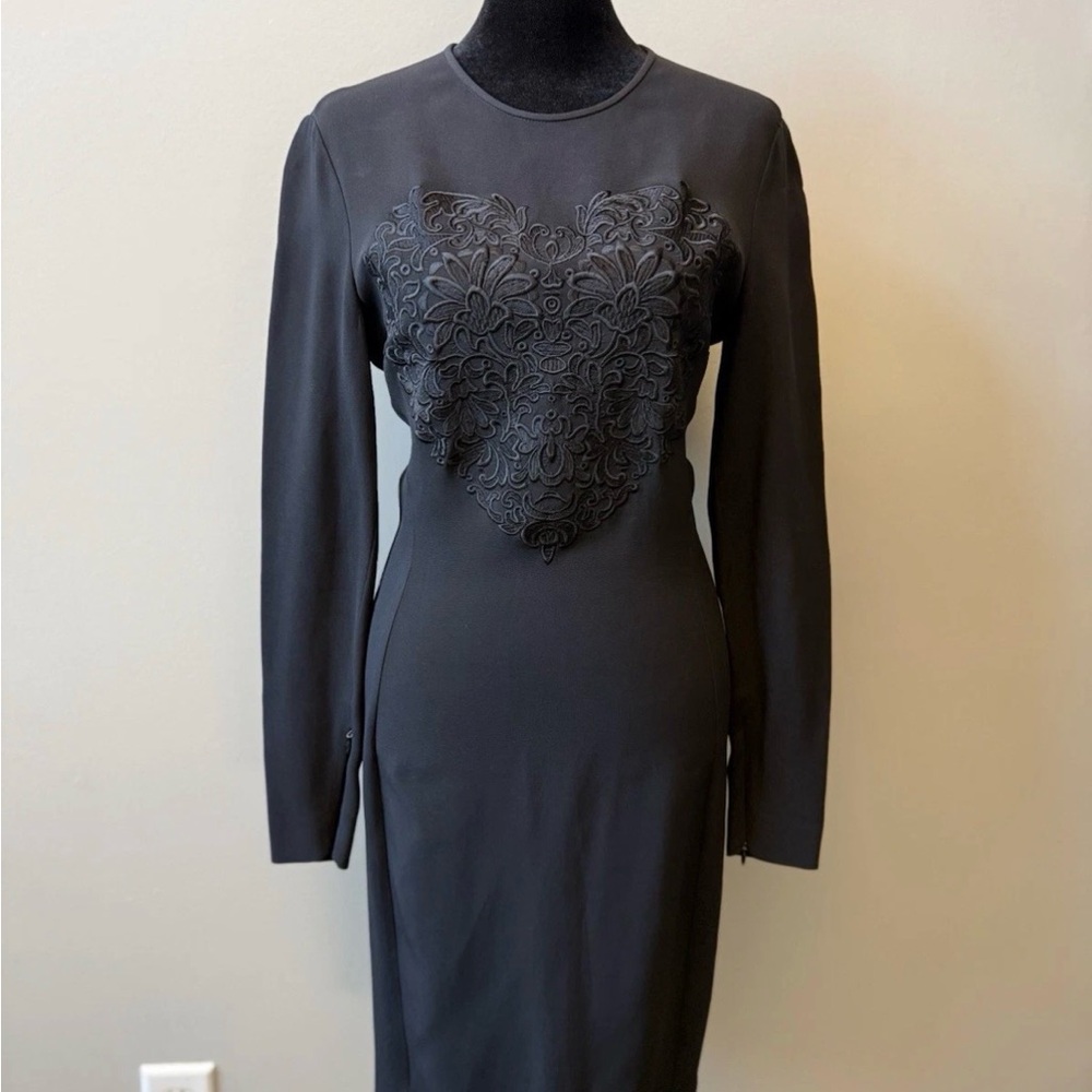 Stella McCartney Black Heart Floral Embroidered Dress 38